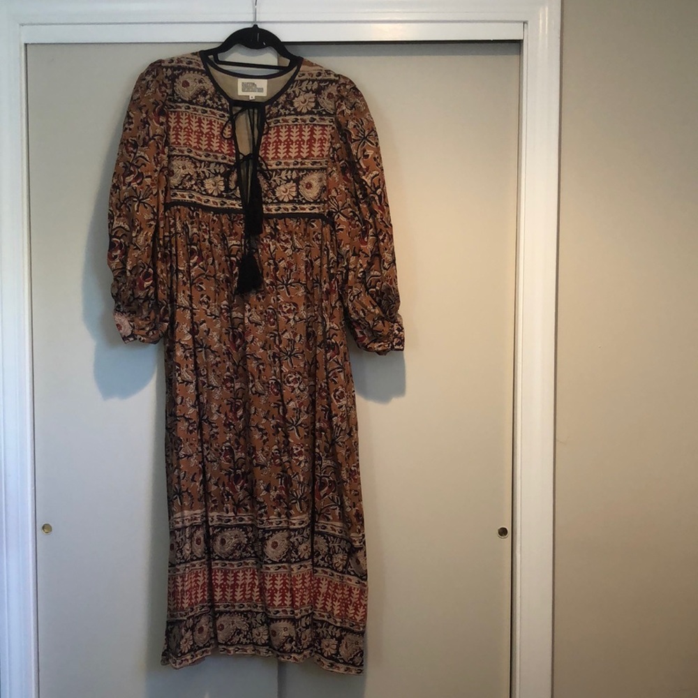 Naked Generation Vintage Inspired Block Print Dress Size Small